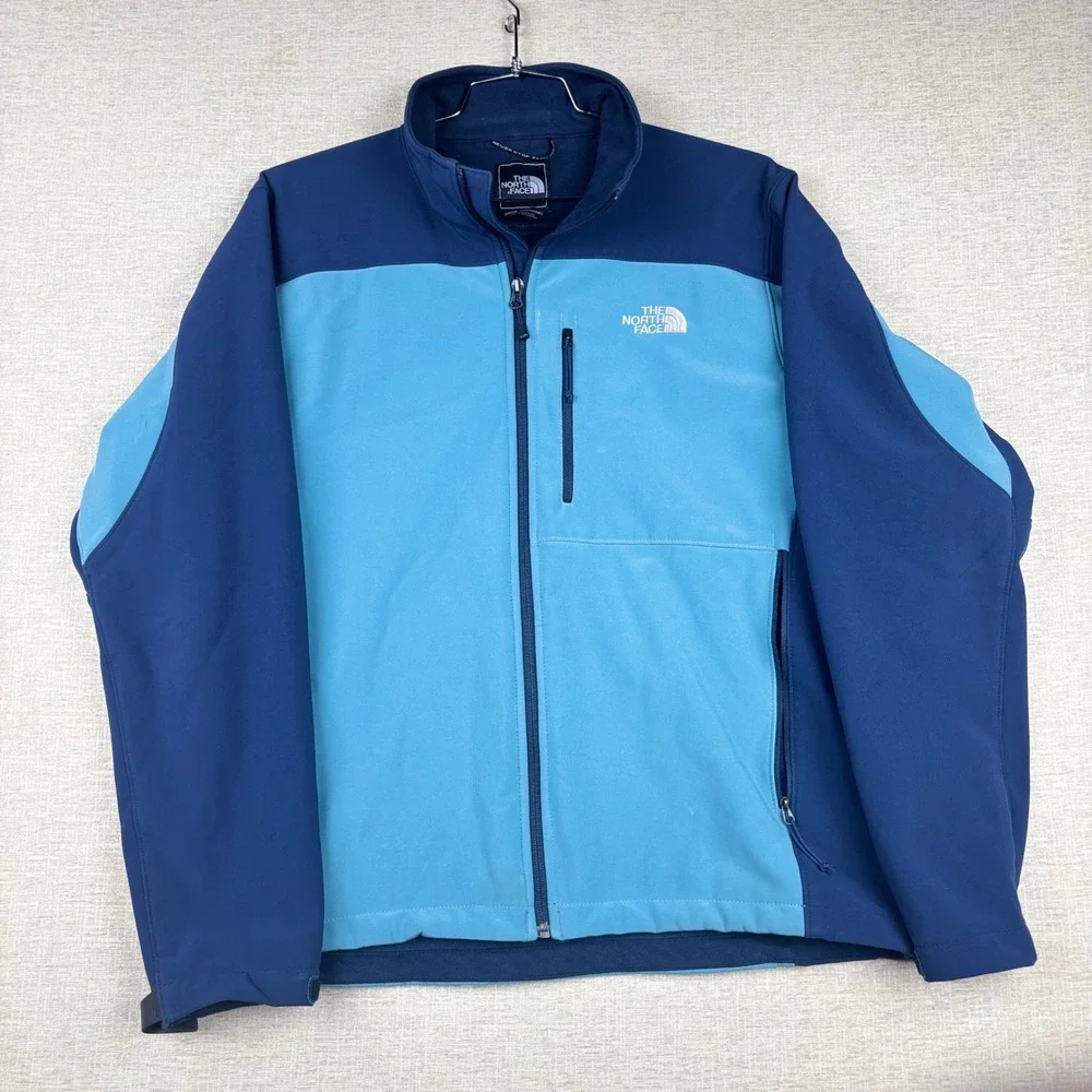 The North Face Apex Bionic Softshell Jacket Mens Large Blue Full Zip Windproof